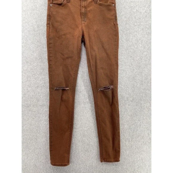 JustBlack Women's Pants Distressed Brown Size 27 Skinny Cotton Blend USA Made - Picture 14 of 14